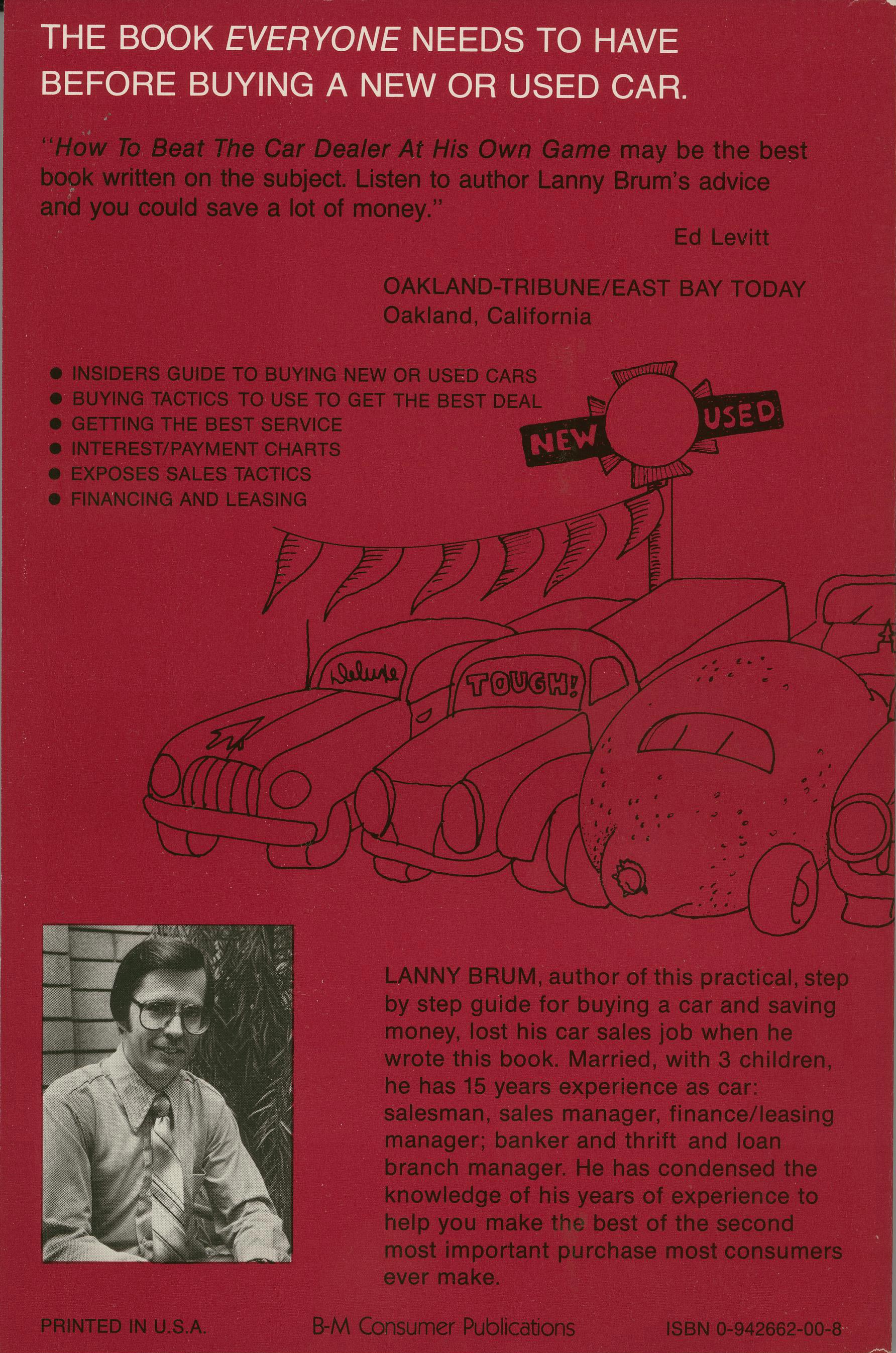 Back Cover - How to Beat the Car Dealer